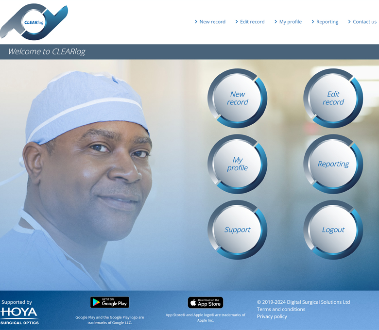 CLEARlog website screenshot