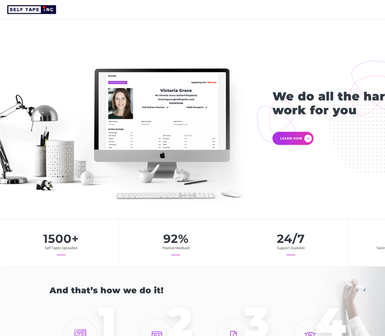 Self tape inc website screenshot